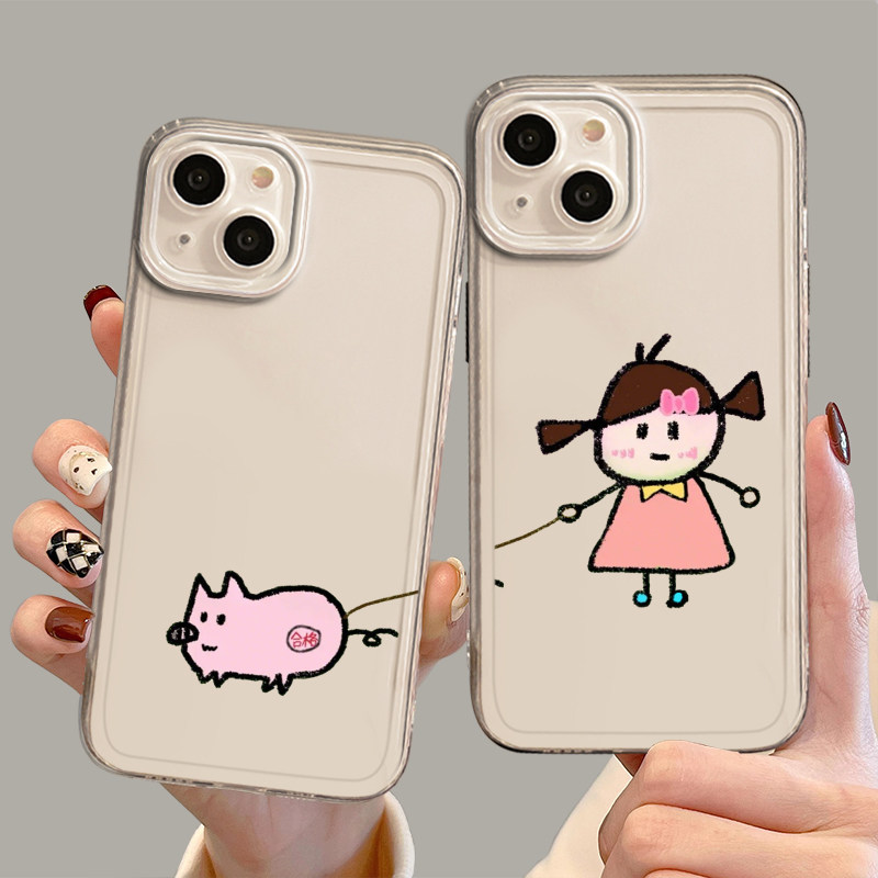 溜小猪手机壳适用苹果17华为mate70情侣iphone16promax小米15一对14卡通13荣耀12一加oppo/vivo/iqoo套pura80,3C数码配件,手机保护套/壳,淘宝优惠券,粉丝福利购,淘宝优惠卷