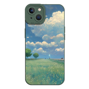 治愈系风景手机壳适用苹果17promax宫崎骏iPhone16日系13mini高级感15小清新14情侣8plus卡通7p男xs/xr/12/11