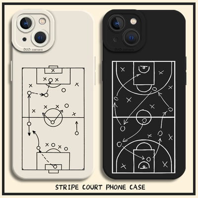 足球篮球战术手机壳线条球场