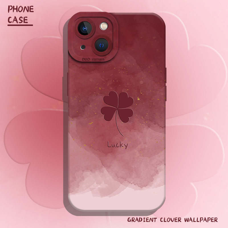渐变四叶草手机壳好运新款