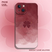 适用苹果17手机壳iphone16promax四叶草15plus好运14pro高级感13mini秋冬12新款 11红色8p妈妈7马年xs新年xr