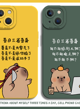 吾日三省吾身手机壳适用一加ace5卡皮巴拉iqoo15水豚1+13趣味12pro/neo10/9/8/7/6se/3/2/11s男r/t/15/6/vivo