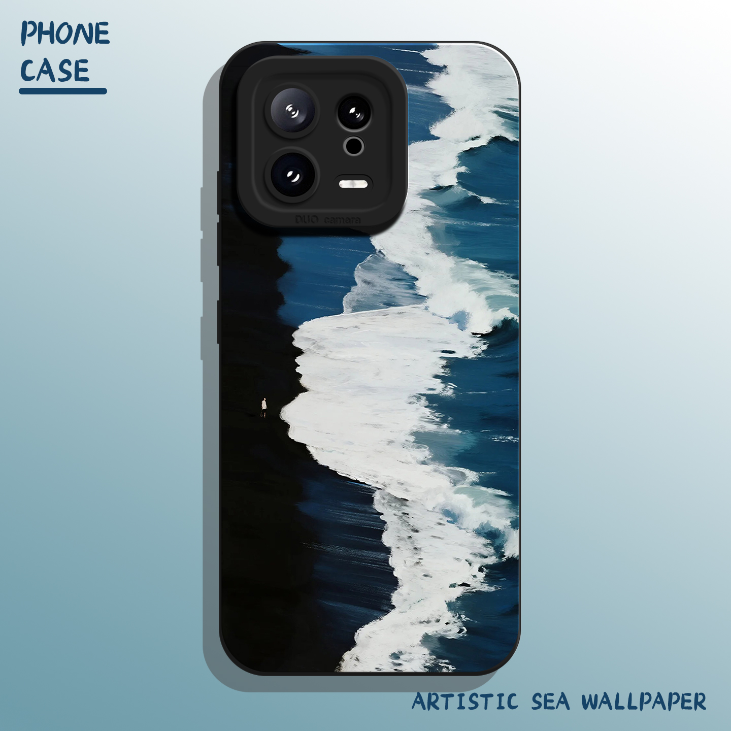 适用小米红米手机壳艺术大海