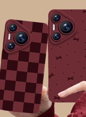 新款手机壳适用华为pura70酒红色nova13简约mate60pro小众p50高级感40新年30本命年12/11/10马年9荣耀300/200