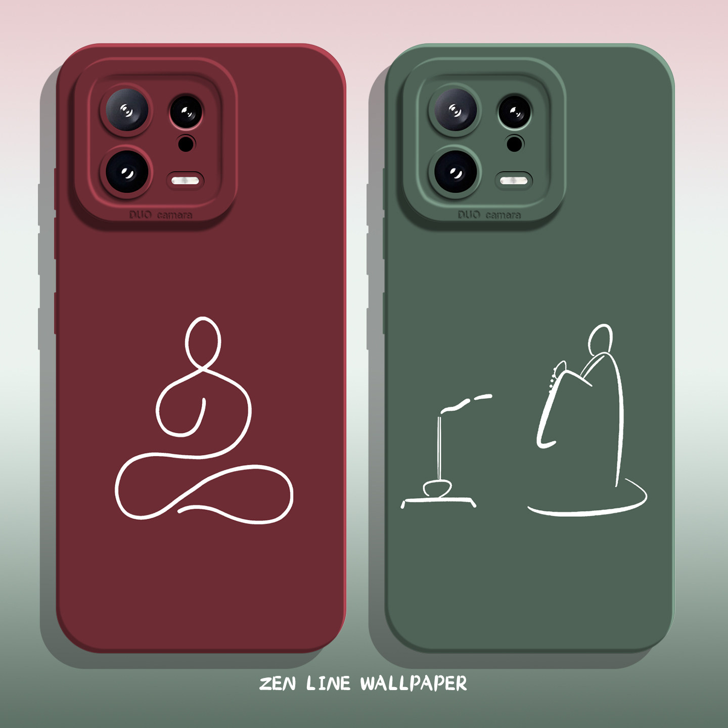 适用小米红米手机壳佛系禅意线条