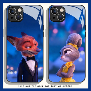 适用苹果17手机壳iphone16promax礼服情侣15plus尼克14pro朱迪13mini疯狂动物城12/11周边8p/7新款xr玻璃xs/x