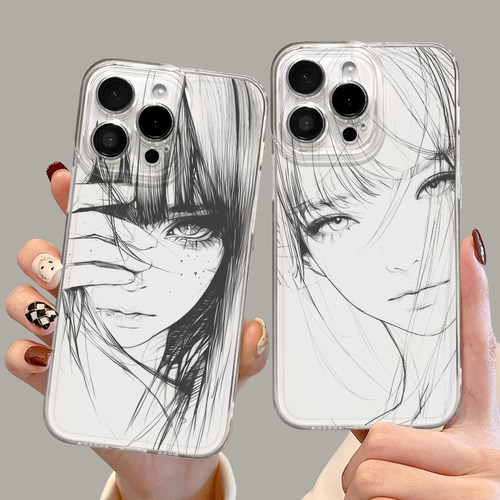 适用一加iqoo手机壳齐刘海少女
