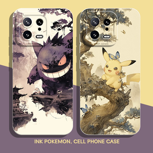 适用小米手机壳水墨宝可梦