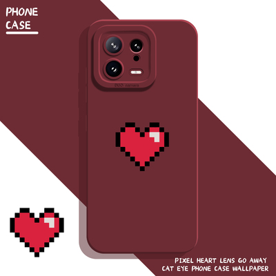 适用小米红米手机壳像素风爱心