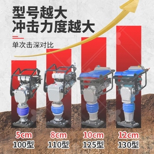 震动夯土机小型220v家用地基夯实机 冲击夯电动汽油打夯机柴油立式