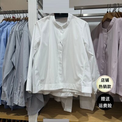 系列夹克式纽扣纯色宽松休闲长袖衬衫2026春秋款宽松上衣 487181