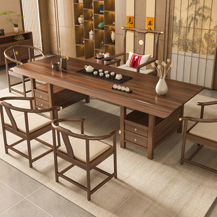 茶木人生乌金木大板茶桌茶台家用办公室客厅新中式实木高端小茶几