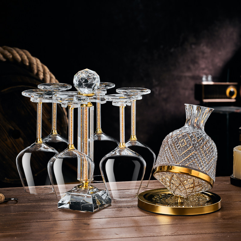 轻奢高档水晶玻璃勃艮第红酒杯套装醒酒器家用高级感葡萄酒高脚杯