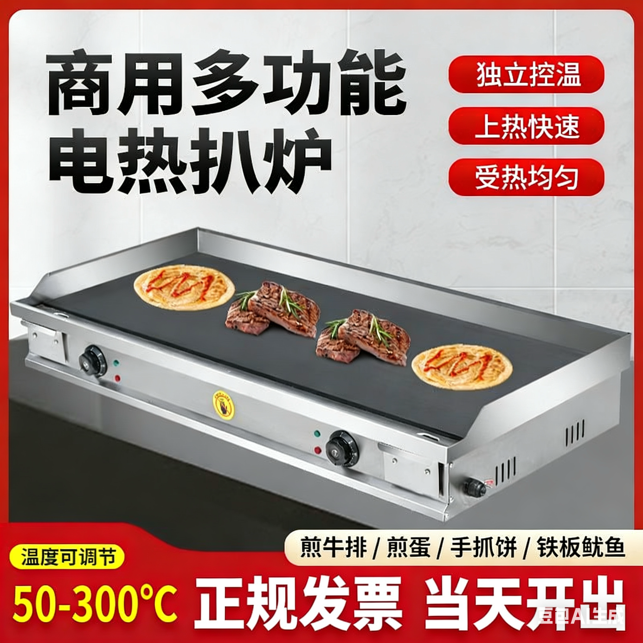 商用电扒炉铁板烧摆摊炒房烤冷面机器手抓饼牛排鱿鱼煎锅汉堡铁板