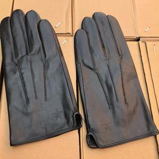 正品寒区制式冬男校常皮手套加绒保暖羊皮手套黑色真皮骑行手套
