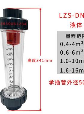 余姚远大PVC转子流量计LZS-DN405065浮子液体水直插式污水处理