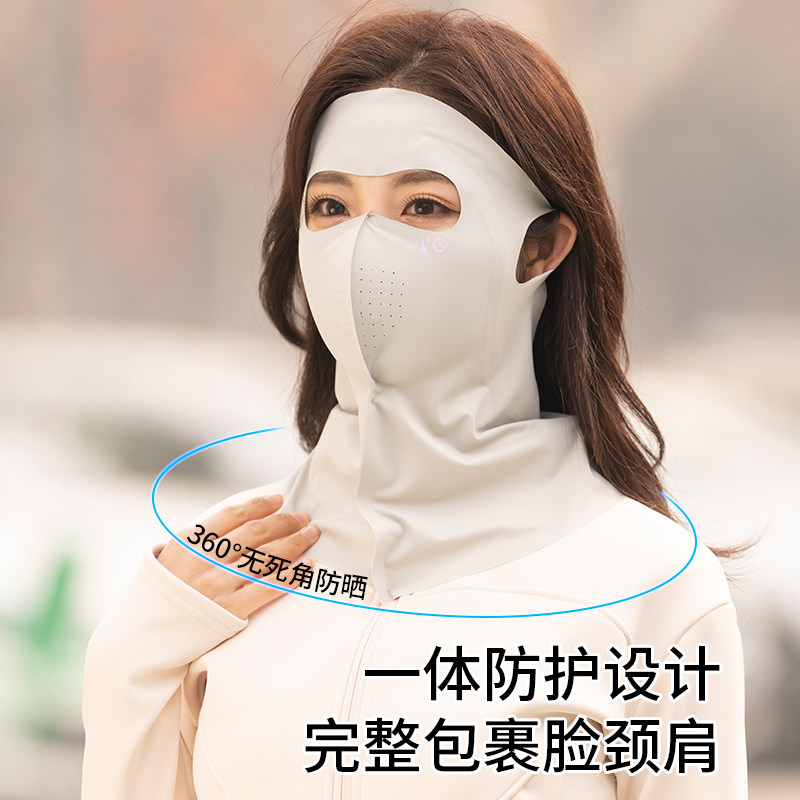 防晒面罩女士夏季护全脸防紫外线脸基尼口罩护颈一体冰丝骑行遮阳图片