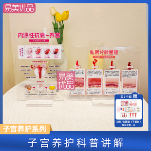产康门店装饰摆台子宫养护系列亚克力立牌双面印刷种草好物卵巢康