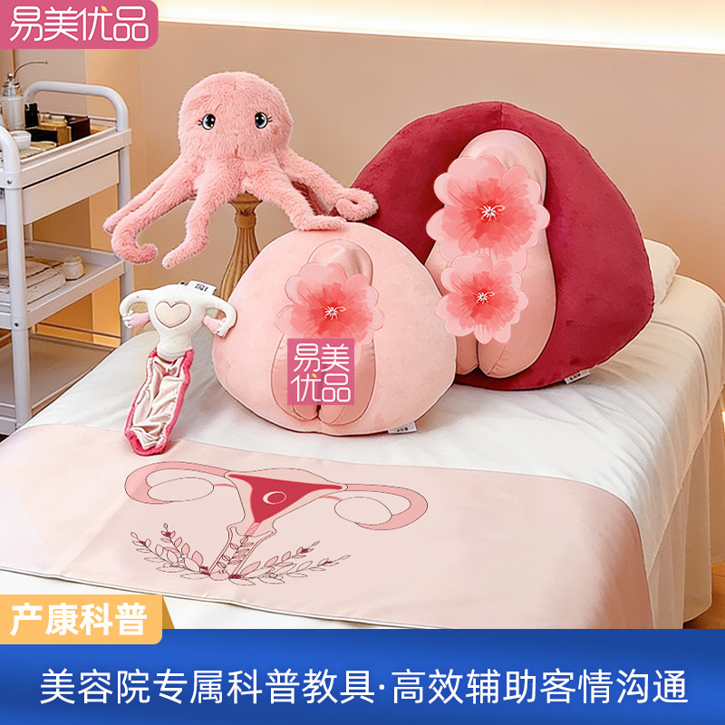 女性生殖健康科普毛绒教具八爪鱼美容院抱枕护理沟通摆件教学工具