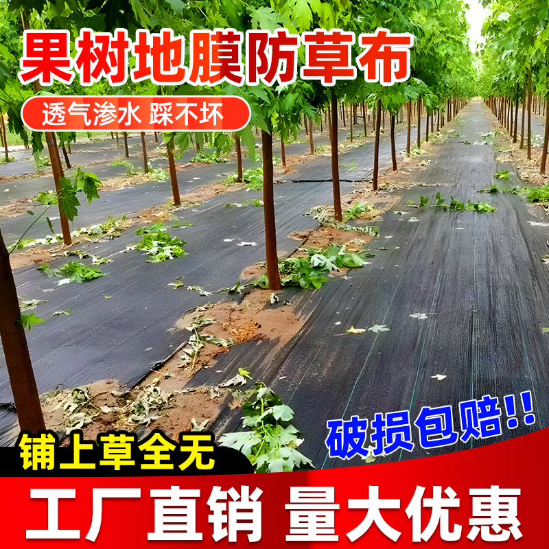 果树地膜防草布除草布抗老化黑色地布果树果园大棚农用新型抑草布