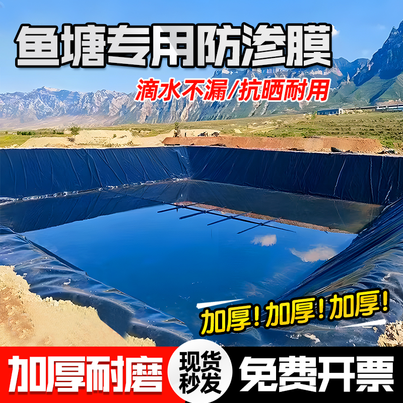 鱼池防水防渗膜鱼塘土工膜蓄水池加厚防水布农用养殖护坡膜土工布