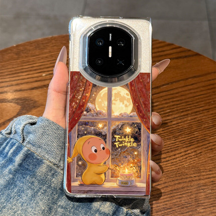 适用华为matex7手机壳新款星星人matex6高级感matext全包防摔x3透明超薄x5折叠屏保护套典藏版女款ip小众创意