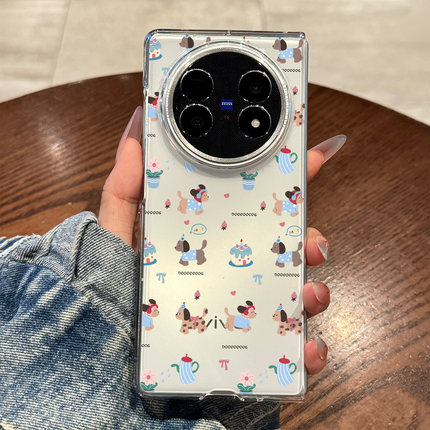 适用vivoxfold5手机壳新款xfold3pro折叠屏保护套xfold3全包防摔xfold2创意腊肠狗超薄vivo高级感XFold女款外