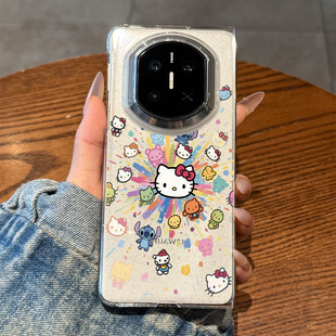 可爱防摔外壳 高级感全包matex3女款 适用华为matex7手机壳新款 透明折叠屏matex6彩色涂鸦KT猫头像matex5典藏版