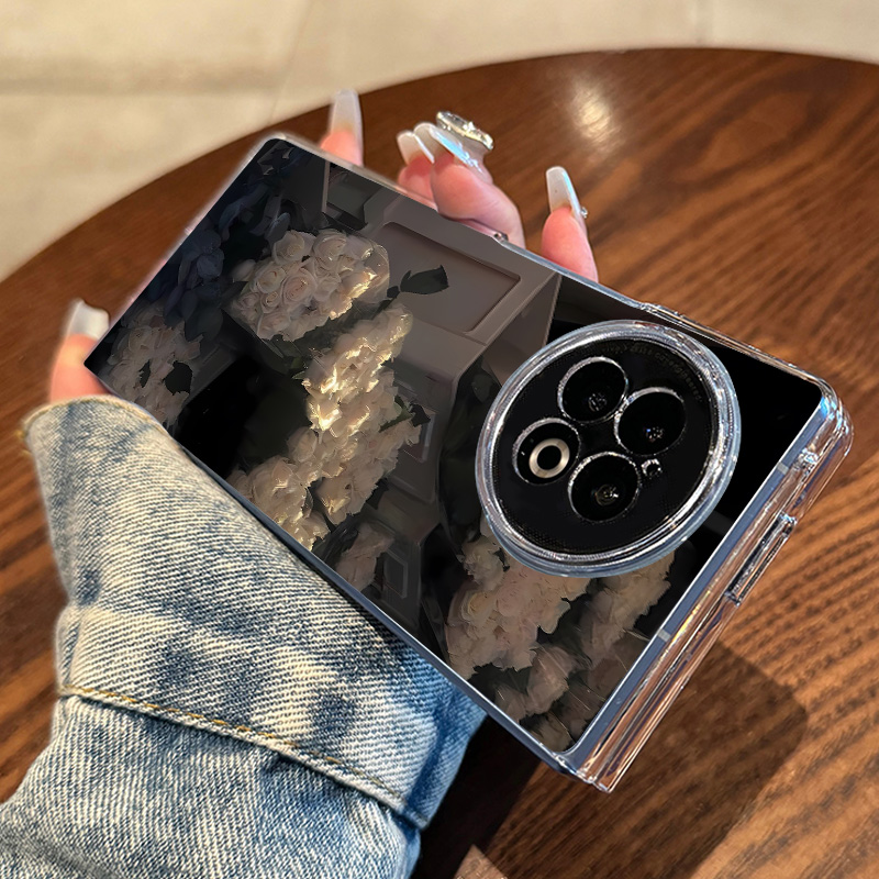 vivoxfold2白色花束原创手机壳