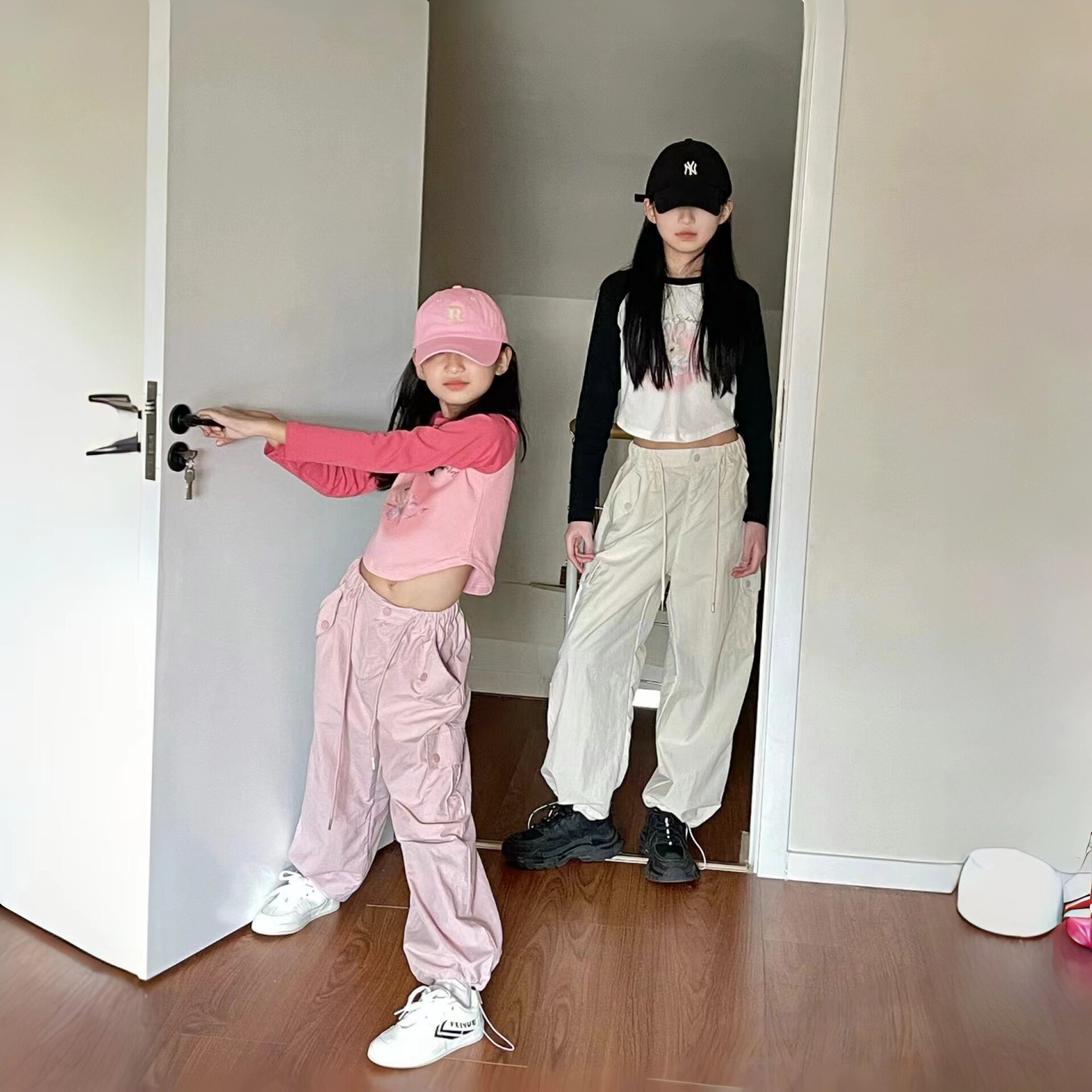 女童工装裤2024夏季新款阔腿休闲防蚊时髦洋气百搭薄款中大童裤子