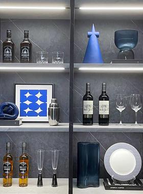 样板间酒柜现代家居软装饰品摆件创意陶瓷挂画 画酒具组套组合ZH3