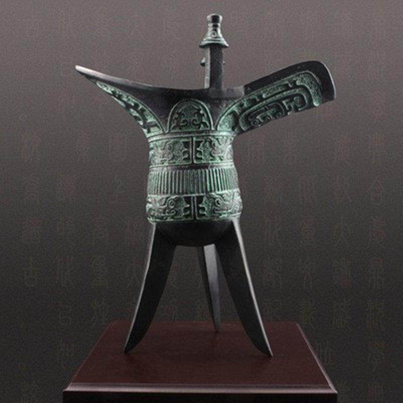 包邮彷古青铜器爵杯摆件家居工艺礼品摆饰摆设礼品装饰艺术品办公