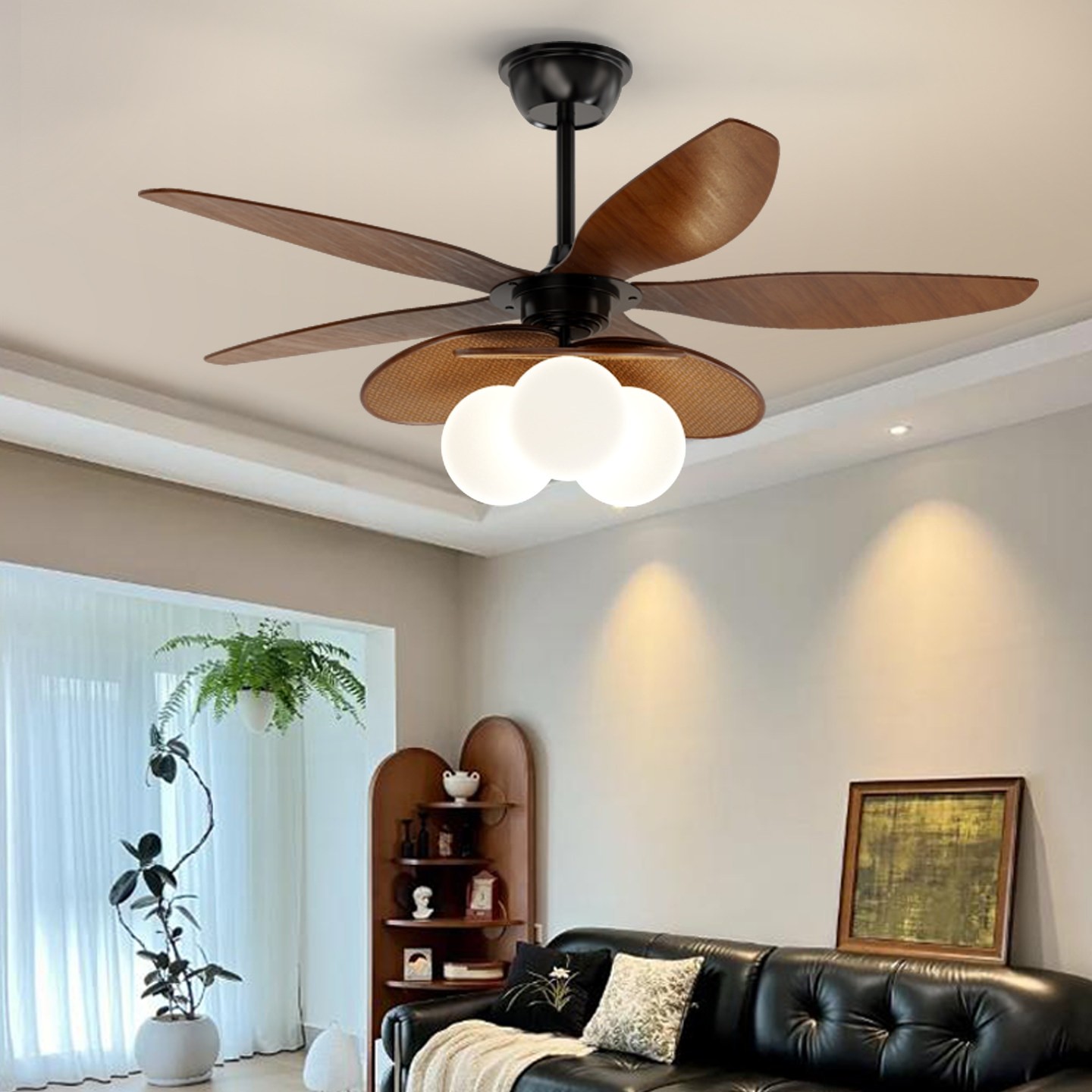 红品爱家中古风客厅风扇灯法式复扇吊灯具古餐厅吊扇灯卧室一体电,家装灯饰光源,风扇灯,淘宝优惠券,粉丝福利购,淘宝优惠卷