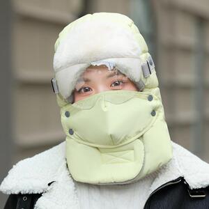 雷锋帽女冬季加厚防风骑车面罩电动车帽子户外防寒保暖东北滑雪帽