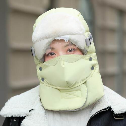 防风帽子冬季电动车雷锋帽加厚