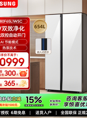 三星家用654L超大容量声触双控自动开门对开门冰箱 RS80F65L1WSC