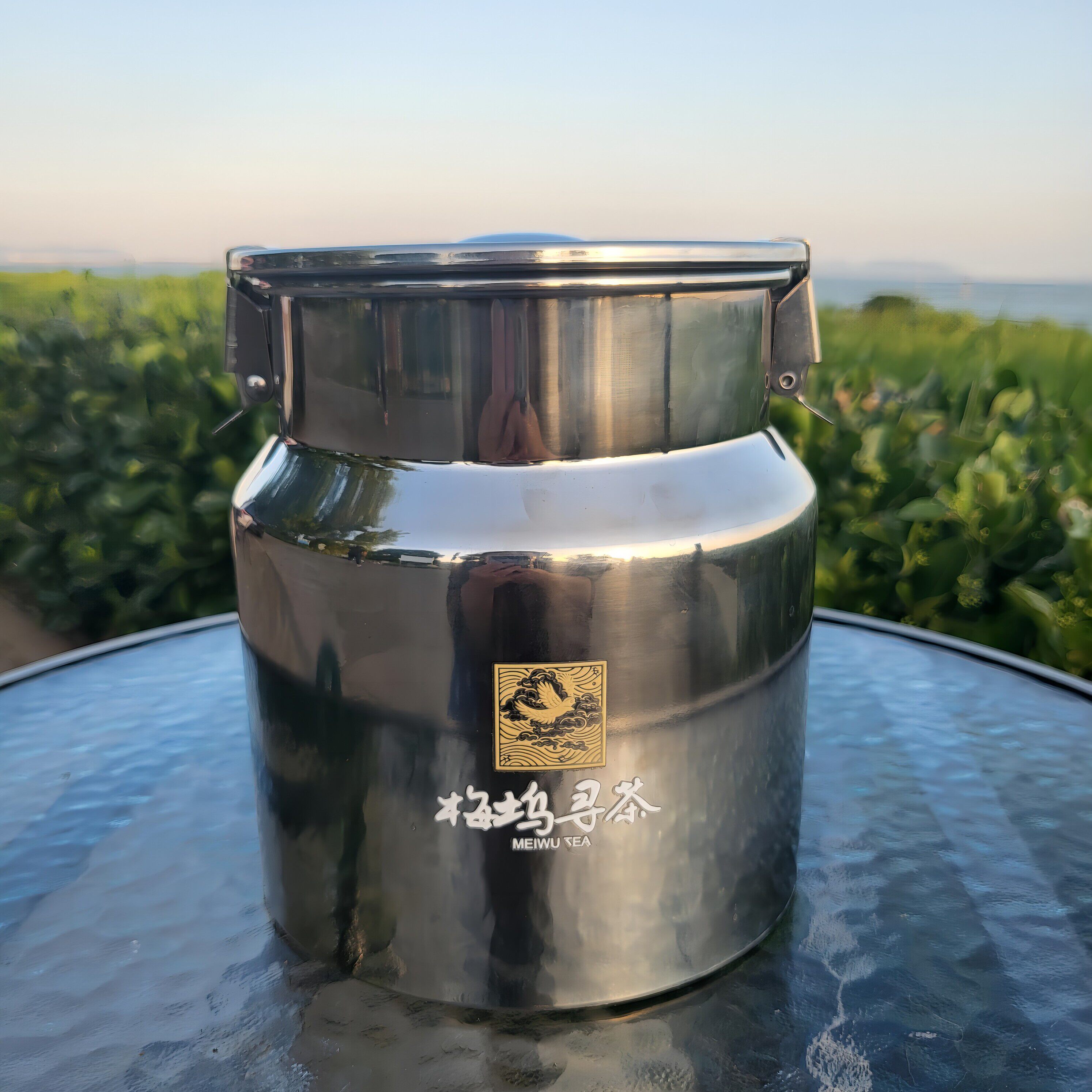 梅坞寻茶 红茶 绿茶 茶叶专业储藏 不锈钢 茶叶密封罐 约装半斤茶