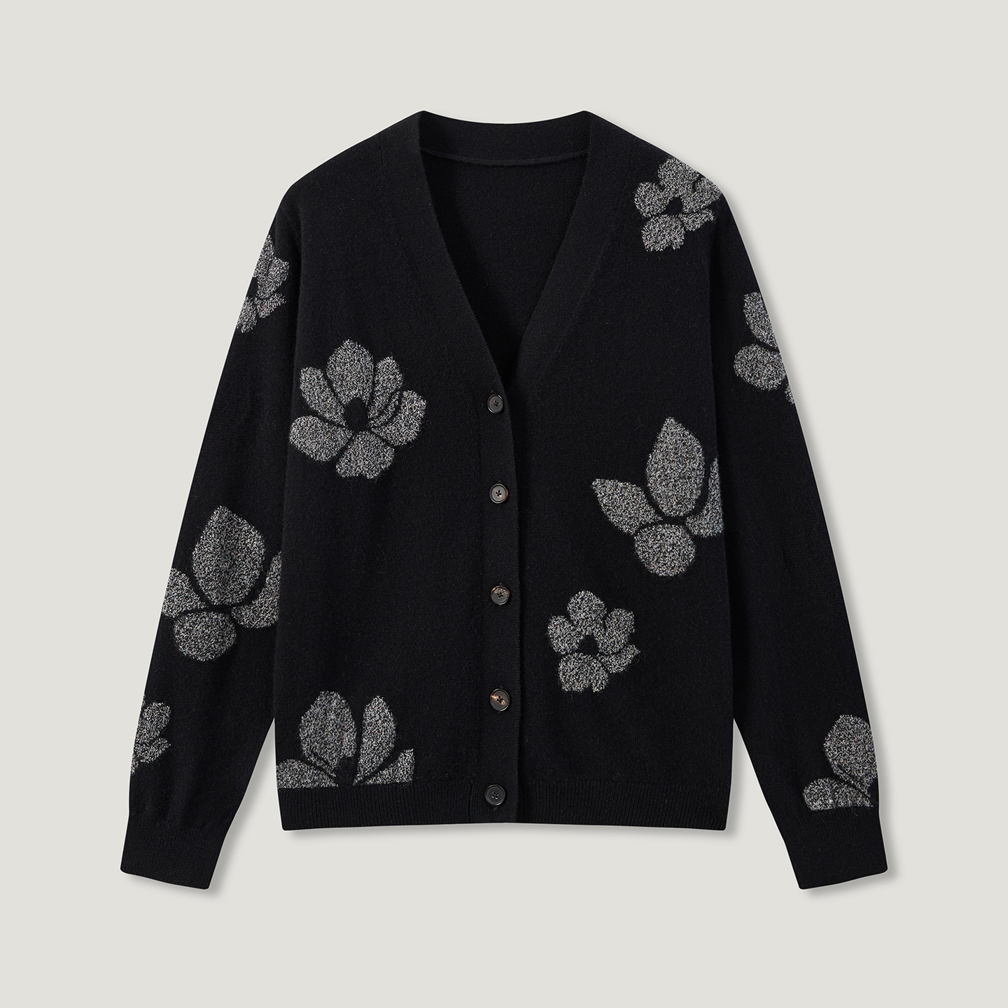 King Deer/鹿王女V领衫长袖毛衣复古秋季GG嵌花羊绒衫L805607