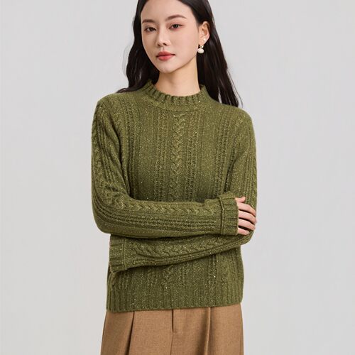 King Deer/鹿王秋冬新款时尚百搭女式羊绒开衫L805955