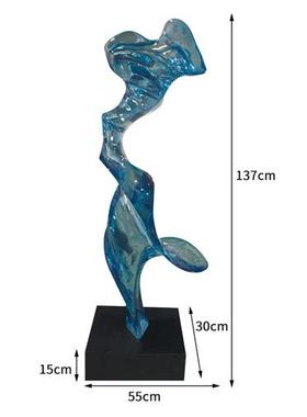 酒店大型抽象艺术摆件高级落地轻奢玄关透明树脂雕塑别墅客厅装饰