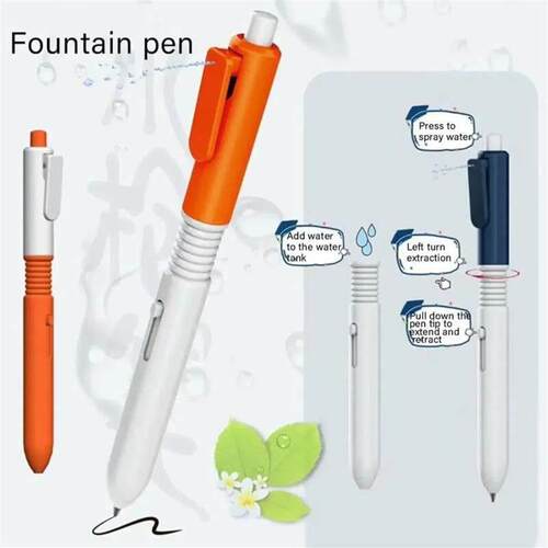 2 in 1 Funny Prank Retractable Water Spray Pens,Ball Pen wi