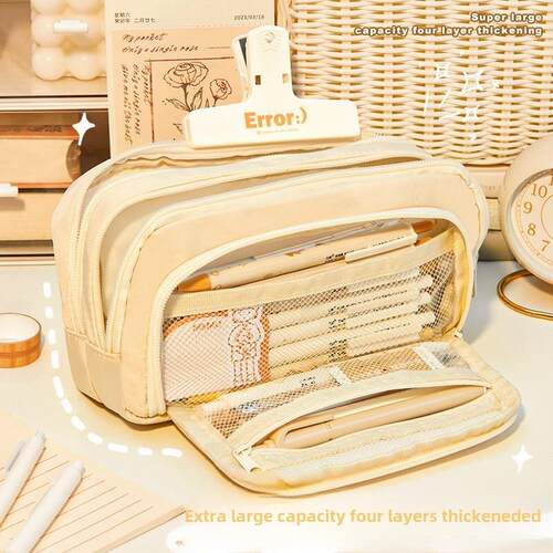 Large Capacity Pencil Case Kawaii Canvas Pencilcase School