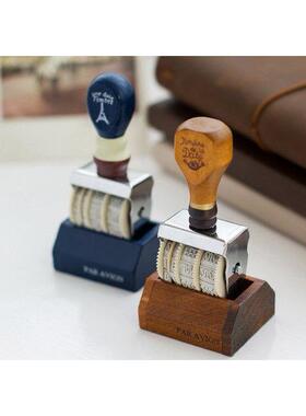Retro Date Roller Stamp DIY Seal Clear Stamps Craft Stempels