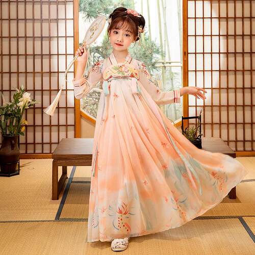 Ancient Traditional Chinese Kids Elegant Hanfu Dress Fairy E