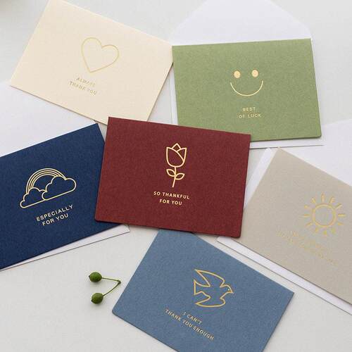 Korean gilt birthday holiday thank-you card envelope