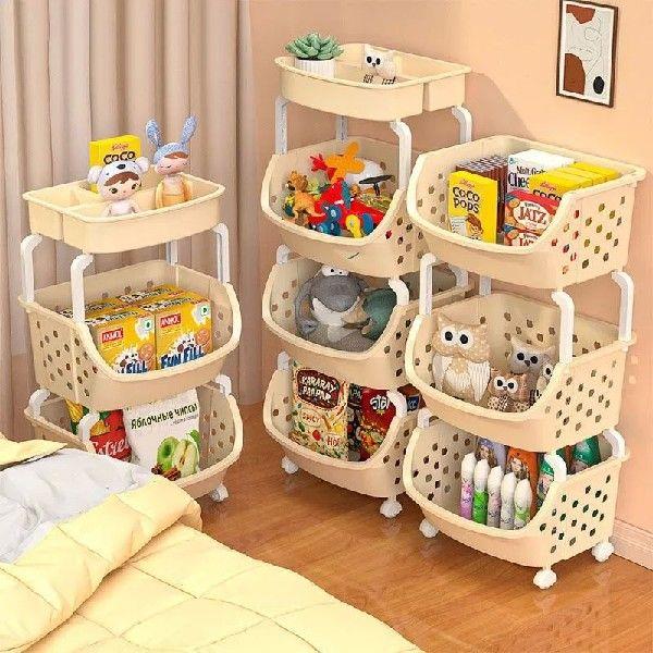 Kitchen Multi-storey Trolley Storage Rack Floor Movable