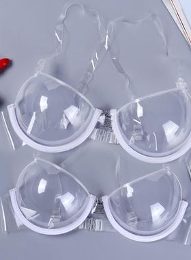 New Sexy Women 3/4 Cup Transparent Clear Push Up Bra Ultra-t