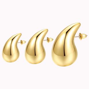 Gold stud Drop earrings 瓜子型水滴耳钉亚马逊爆款耳环earring
