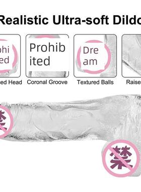 Erotic Soft Jelly Dildo Anal Butt Plug Realistic Penis Stron