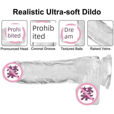 Erotic Soft Jelly Dildo Anal Butt Plug Realistic Penis Stron